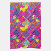 タイル,モザイク,アズレジョ,レモン,柑橘類,マジョリカ, キッチンタオル (縦)