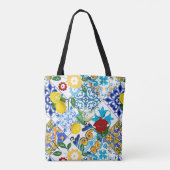 タイル，モザイク，アズレホ，キルト，ポルトガル語，マジョリカタブ トートバッグ (裏面)