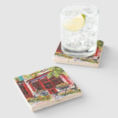 タイル – ルージュポルテカフェ' ストーンコースター (横)