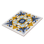 タイル，地中海のシチリアのタイル，マジョリカ  タイル (側面)