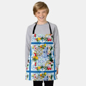 タイル、地中海のマジョリカ、シチリアスタイル エプロン (着用した状態)