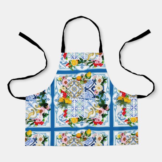 タイル、地中海のマジョリカ、シチリアスタイル エプロン (正面)