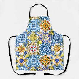 タイル、地中海のマジョリカ、シチリアスタイル エプロン