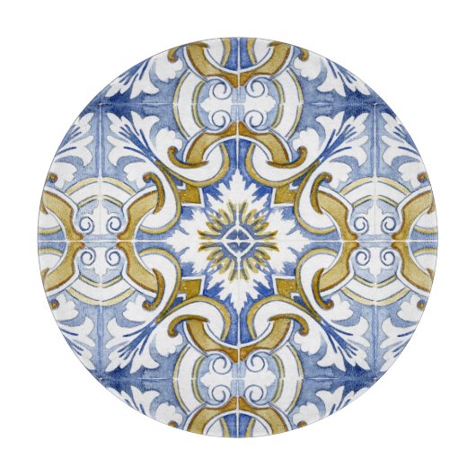 タイル、地中海のマジョリカ、シチリアスタイル     カッティングボード (正面)