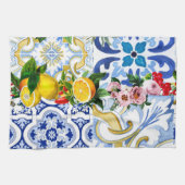 タイル、地中海のマジョリカ、シチリアスタイル キッチンタオル (横)