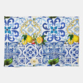 タイル、地中海のマジョリカ、シチリアスタイル キッチンタオル (横)
