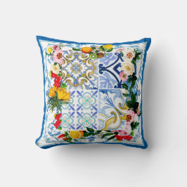 タイル、地中海のマジョリカ、シチリアスタイル     クッション