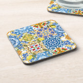 タイル、地中海のマジョリカ、シチリアスタイル コースター (左側)