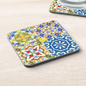 タイル、地中海のマジョリカ、シチリアスタイル コースター (左側)