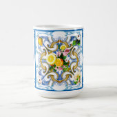 タイル、地中海のマジョリカ、シチリアスタイル     コーヒーマグカップ (中央)