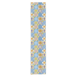 タイル、地中海のマジョリカ、シチリアスタイル ショートテーブルランナー