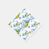 タイル、地中海のマジョリカ、シチリアスタイル スタンダードカクテルナプキン (角)