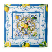 タイル、地中海のマジョリカ、シチリアスタイル タイル (正面)