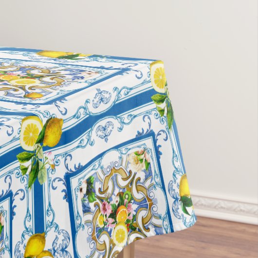 タイル、地中海のマジョリカ、シチリアスタイル     テーブルクロス (インサイチュ)