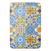 タイル、地中海のマジョリカ、シチリアスタイル バスマット (正面縦)