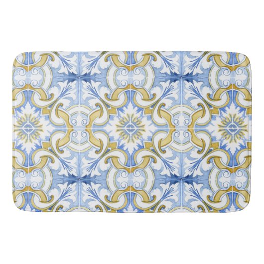 タイル、地中海のマジョリカ、シチリアスタイル    バスマット (正面)