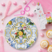 タイル、地中海のマジョリカ、シチリアスタイル     ペーパープレート (パーティー)