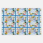 タイル、地中海のマジョリカ、シチリアスタイル ラッピングペーパーシート (正面3)