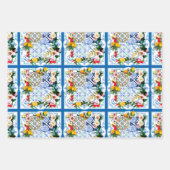 タイル、地中海のマジョリカ、シチリアスタイル ラッピングペーパーシート (正面)