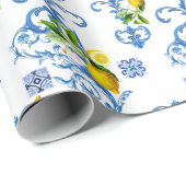 タイル、地中海のマジョリカ、シチリアスタイル ラッピングペーパー (ロールコーナー)