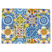 タイル、地中海のマジョリカ、シチリアスタイル ラージペーパーバッグ (裏面)