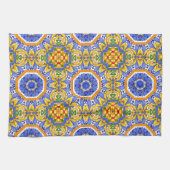 タイル、地中海のマジョリカ、シチリア島。 キッチンタオル (横)