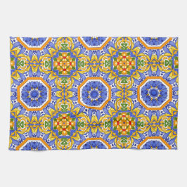 タイル、地中海のマジョリカ、シチリア島。 キッチンタオル