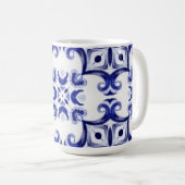 タイル、地中海のマジョリカ、シチリア島。 コーヒーマグカップ (正面右)