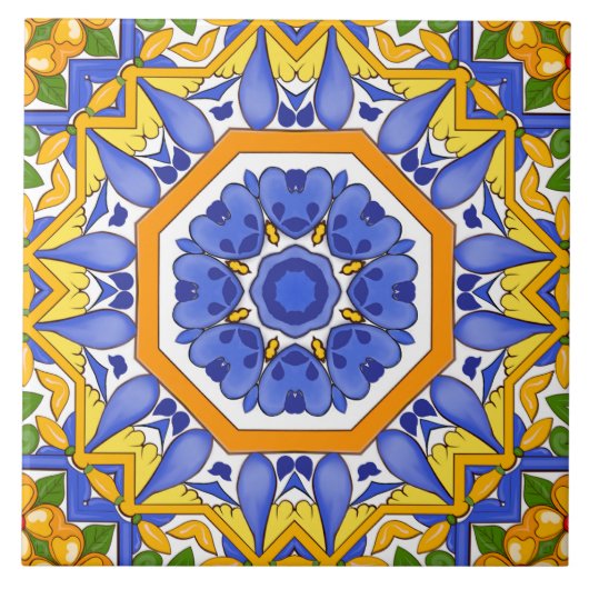 タイル、地中海のマジョリカ、シチリア島。 タイル (正面)