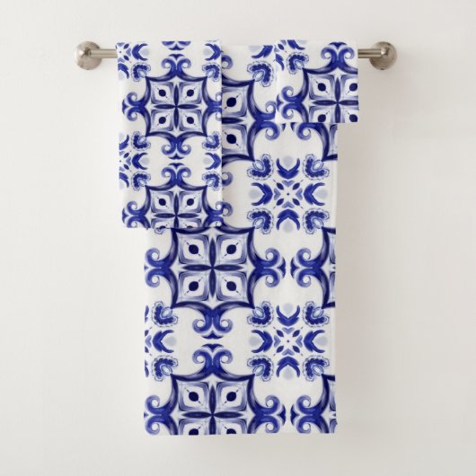 タイル、地中海のマジョリカ、シチリア島。 バスタオルセット (インサイチュ)