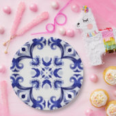 タイル、地中海のマジョリカ、シチリア島。 ペーパープレート (パーティー)