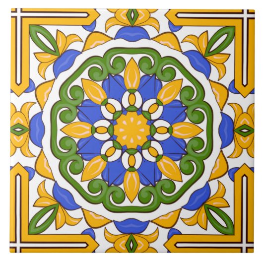 タイル，地中海のマジョリカ，シチリア，セラミックタイル タイル (正面)