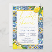 タイル&地中海のレモンズシックブライダルシャワー 招待状 (正面)