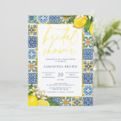 タイル&地中海のレモンズシックブライダルシャワー 招待状 (スタンド正面)
