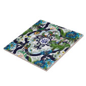 タイル，熱帯，花，鳥，ハチドリ， タイル (側面)