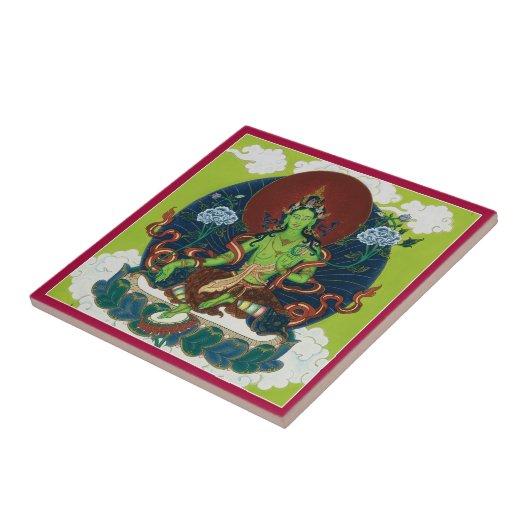 タイル-緑のタラ、最も有名なメスの仏 タイル (側面)