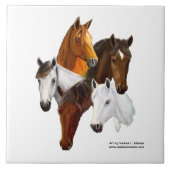 タイル、5つの馬頭部 タイル (正面)