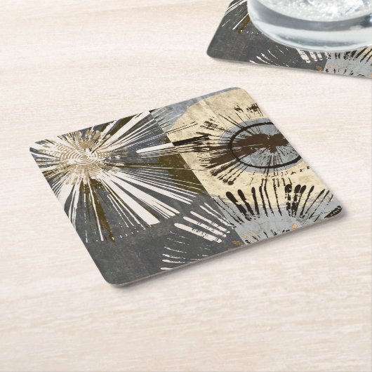 タイルIのアウトバースト スクエアペーパーコースター (アングル)