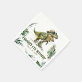 タイロナサウルスレックス恐竜の誕生日パーティー スタンダードカクテルナプキン (角)