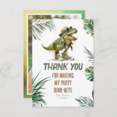 タイロナサウルスレックス恐竜誕生日ありがとう写真 サンキューカード (正面/裏面)