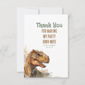 タイロナサウルスレックス恐竜誕生日ありがとう写真 サンキューカード (正面)