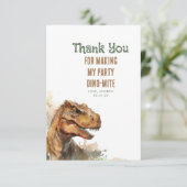 タイロナサウルスレックス恐竜誕生日ありがとう写真 サンキューカード (スタンド正面)