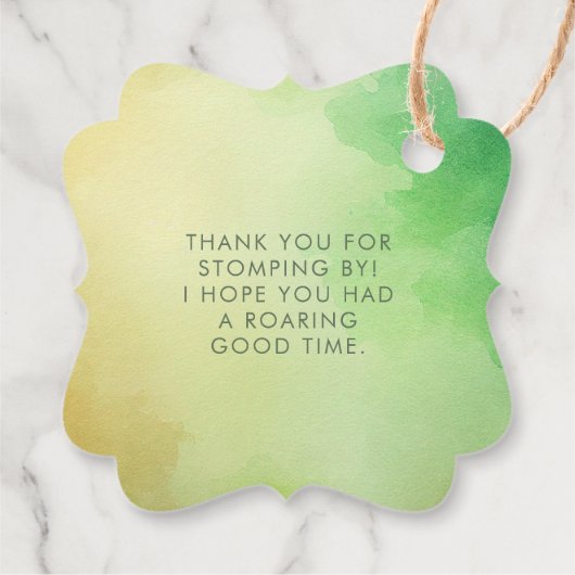 タイロナサウルスレックス恐竜誕生日ありがとう フェイバータグ (裏面)