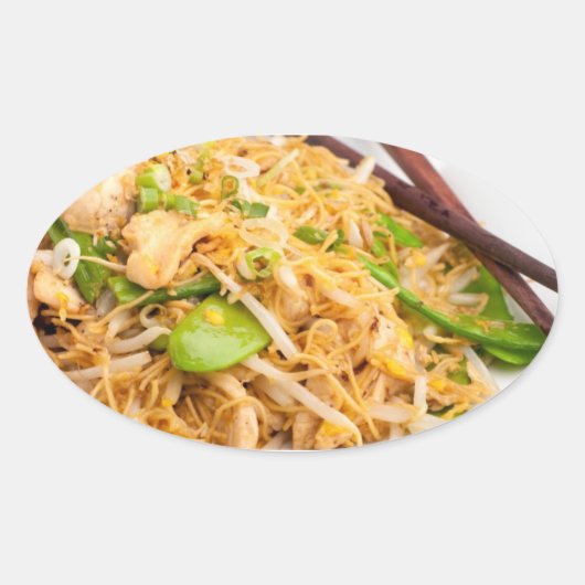 タイロメイン麺炒め 楕円形シール (正面)