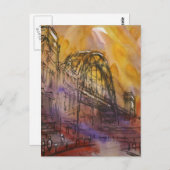 タイン橋ニューキャッスルの郵便はがき ポストカード (正面/裏面)