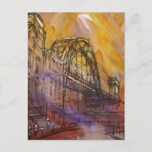 タイン橋ニューキャッスルの郵便はがき ポストカード (正面)