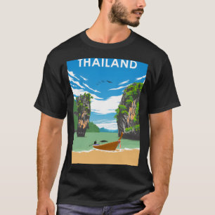 タイヴィンテージミニマルレトロカントリートラベルポスト Tシャツ