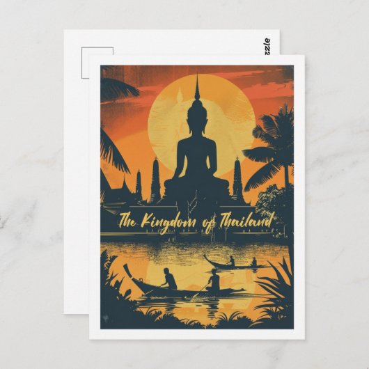 タイヴィンテージ有名な旅行の場所 ポストカード (正面/裏面)