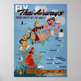 タイヴィンテージ航空旅行ポスター復元 ポスター