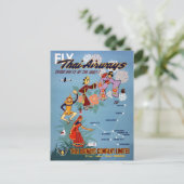 タイヴィンテージ航空旅行ポスター復元 ポストカード (スタンド正面)